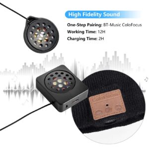 ColoFocus Bluetooth Beanie Hat for Men, Music Hat Men Hat Christmas Beanie Hat, Unique Winter Sports Gifts for Dad Men Husband Boys Black