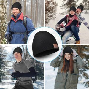 ColoFocus Bluetooth Beanie Hat for Men, Music Hat Men Hat Christmas Beanie Hat, Unique Winter Sports Gifts for Dad Men Husband Boys Black