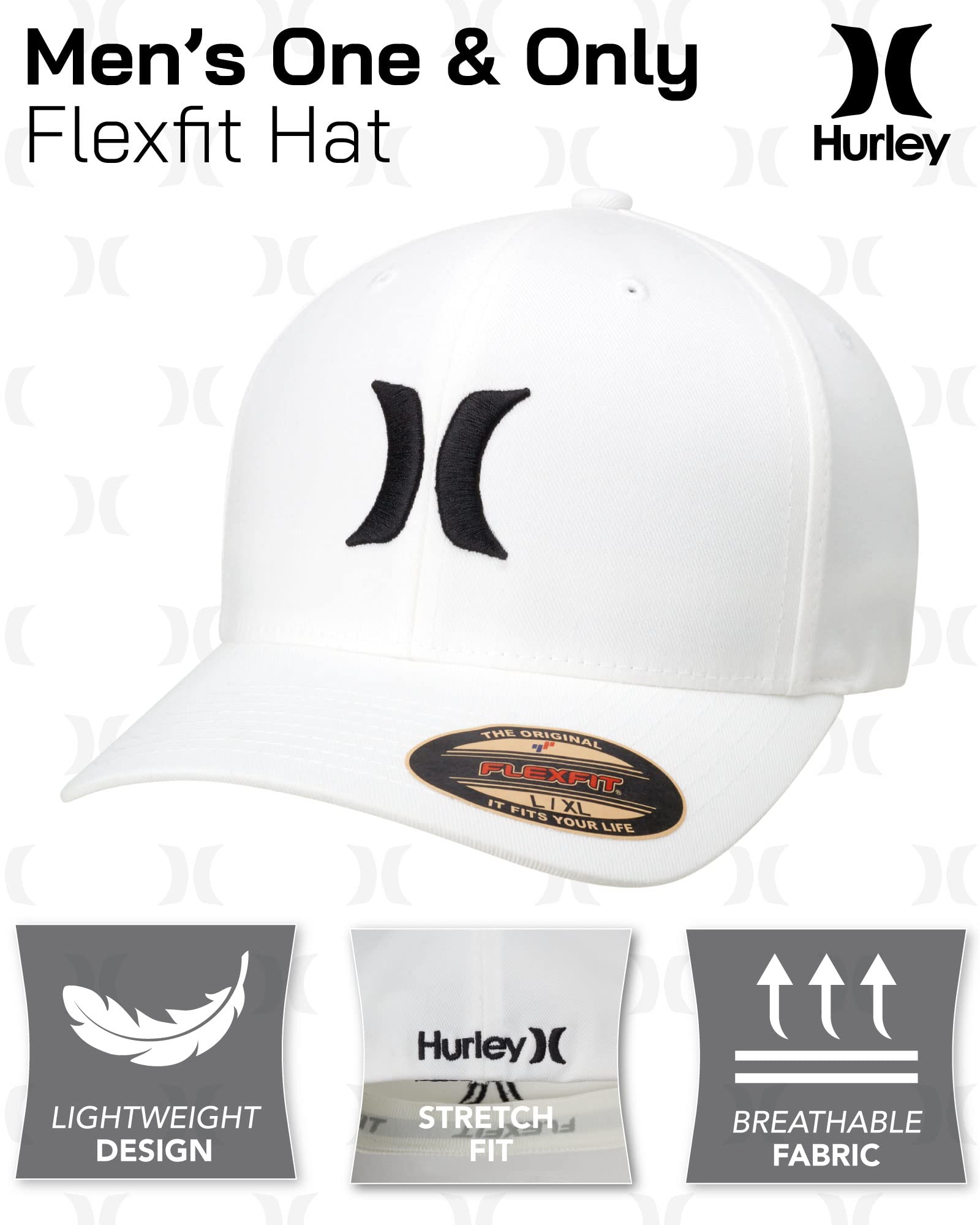 Hurley One & Only Men's Hat, Size Small-Medium, White