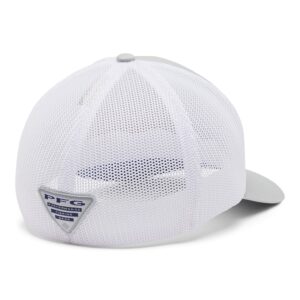 Columbia Unisex PFG Mesh Ball Cap, Cool Grey/White/Vivid Blue/Marlin, S/M