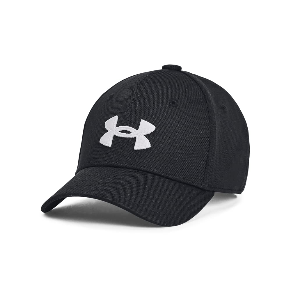 Under Armour Boys Blitzing Cap Stretch Fit, (001) Black / / White, Medium/Large