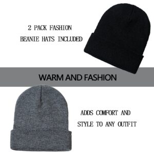 ZOORON 1&2 Pack Beanie for Men Women Slouchy Beanie Hats Winter Knit Caps Soft Ski Hat Unisex