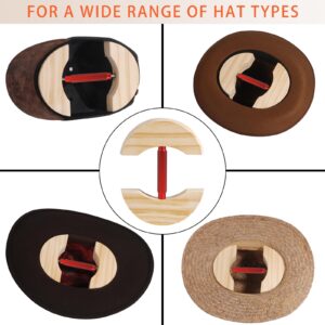 Frijpack Cowboy Hat Stretcher for Fitted Hat Wooden Hat Extender Adjustable Turn Bucket Fedora Hats Shaper