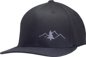 lindo - flex/stretch band pro back style hat - the great outdoors (black w/graphite: l/xl)