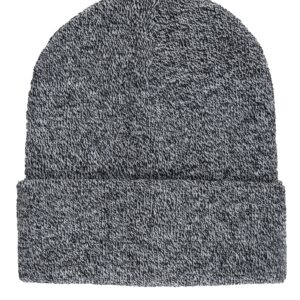 Levi's Unisex Adult All Season Comfy Leather Logo Patch Cuffed Hero Beanie Hat, Marled Grey