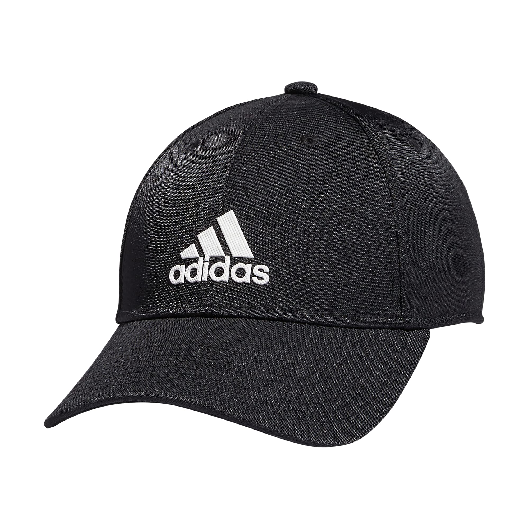 adidas Men's Decision Structured Low Crown Adjustable Fit Hat, Black/White, One Size