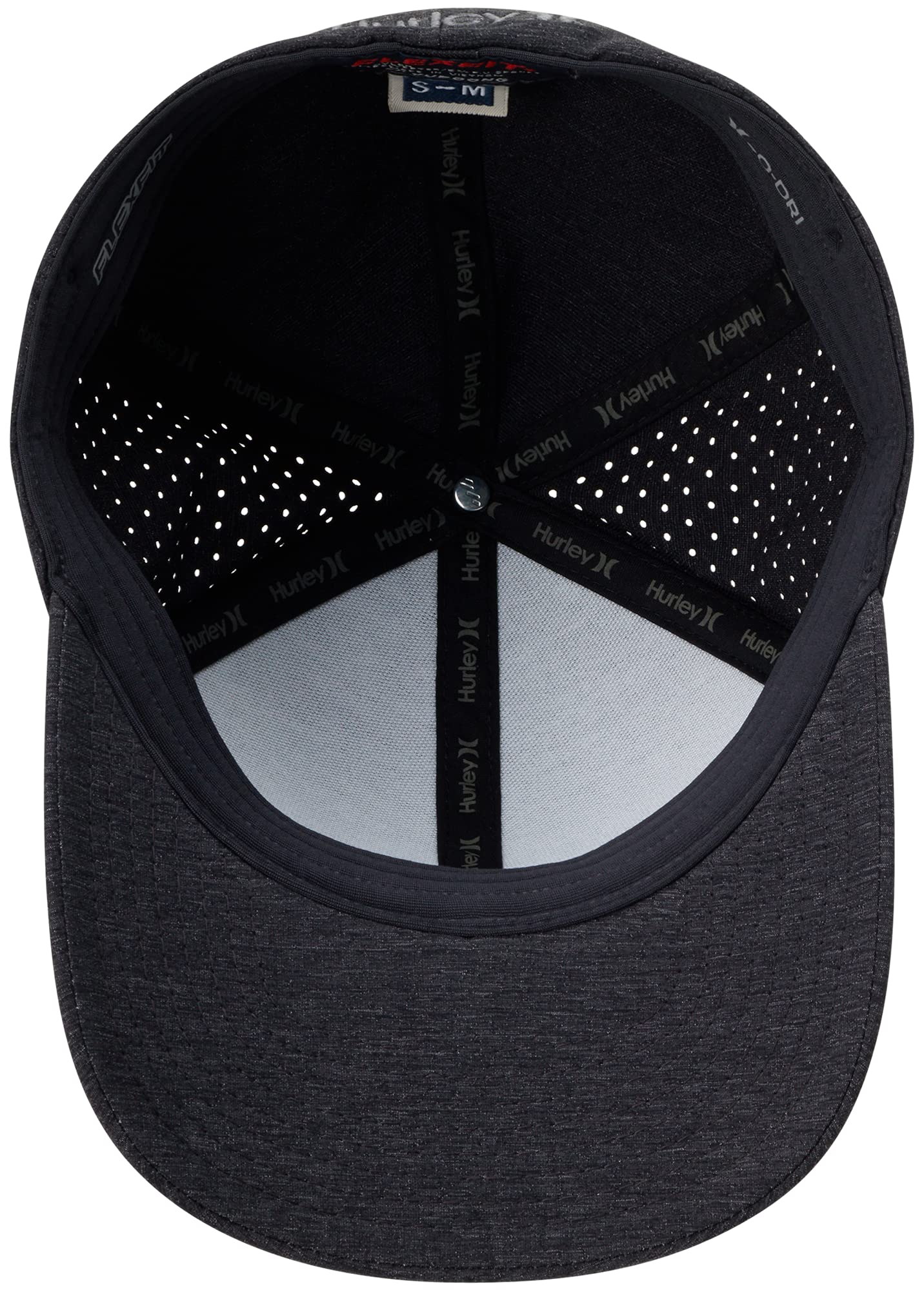 Hurley Men's Caps - Phantom Flexfit Baseball Cap - Fitted Hats for Men (S-XL), Size Large-X-Large, Black