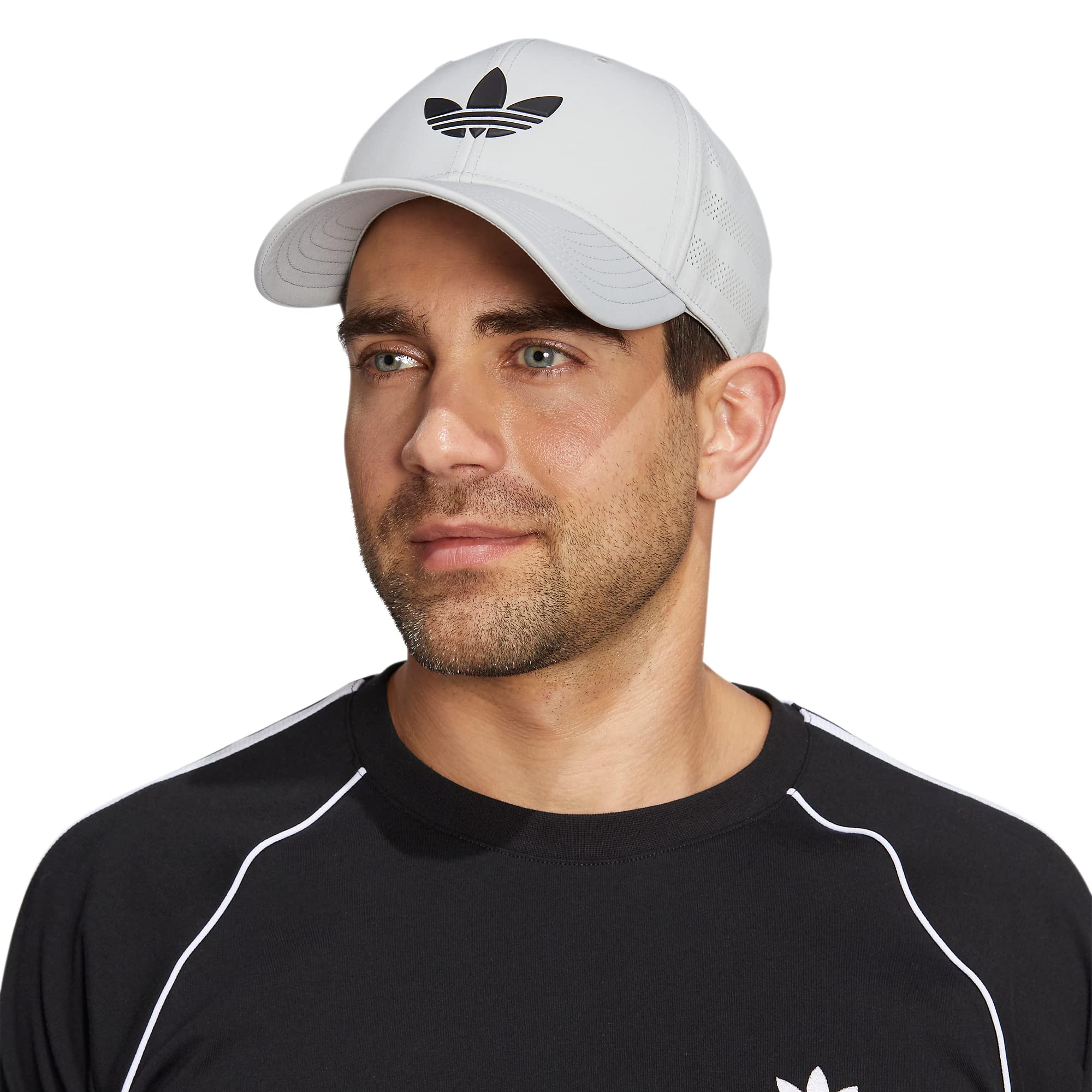 adidas Originals Men's Beacon Structured Precurve Snapback Cap, Stone Grey/Black, One Size