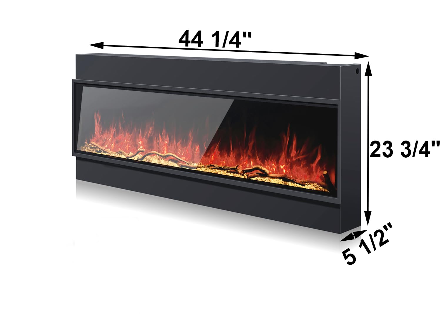 Electric Fireplace Heater 96" WiFi -Enabled Built-in Recessed Fireplace Unit with 251 Realistic Flame Color Combinations, Single-Sided 1500/750 Watt Heat Fire Place Insert Linear (44" Slim)