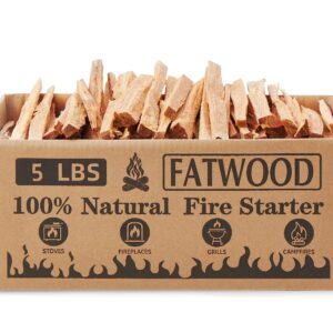 5 lbs Fatwood Fire Starter Sticks, 100% Natural Kindling Firewood Firestarter for Stoves, Pine Wood for Fireplaces, Campfires, Bonfires, Grill