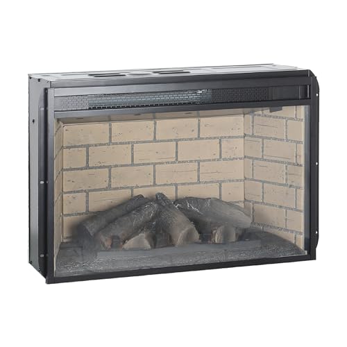 26" Electric Fireplace Insert- Woodlog Version with Brick