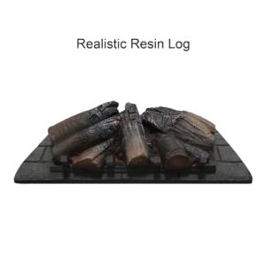 26" Electric Fireplace Insert- Woodlog Version with Brick