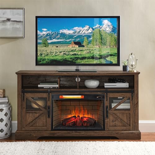 26" Electric Fireplace Insert- Woodlog Version with Brick