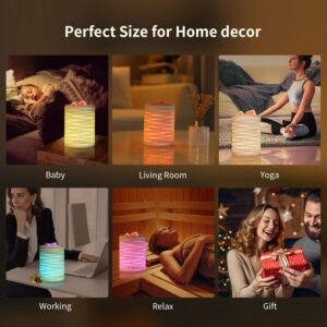 Enaroma Wax Melt Warmer Ceramic Oil Burner with Led Coloful Changing Electric Candle Wax Melter with Silicone Removeable Tray Liners for Home Office Bedroom