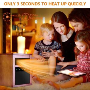 TRUSTECH Electric Space Heaters for Indoor Use, 1500W Infrared Heater with Remote Control, 3 Mode, 12h Timer, Small Portable Heater with Overheat & Tip-Over Protection, Room Heater for Bedroom, Office