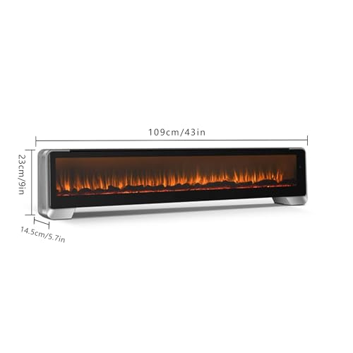 Kataou Wardrobe Skirting Whole House Rapid Heat 3D Fire Fireplace Touch Remote Smart Home Heaters Electrical Heater for Room (Size : Modelo mecánico)