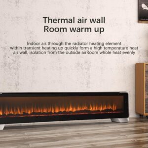 Kataou Wardrobe Skirting Whole House Rapid Heat 3D Fire Fireplace Touch Remote Smart Home Heaters Electrical Heater for Room (Size : Modelo mecánico)