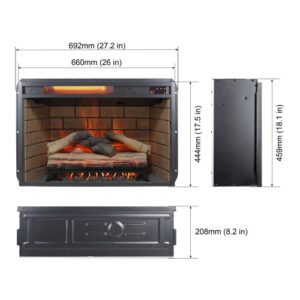 Electric Fireplace 60 Inch Electric Fireplace with Door Sensor Entertainment Center (Jasmine White)