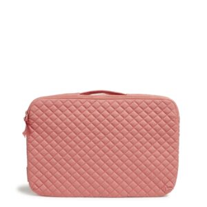 vera bradley women's cotton laptop organizer, terra cotta rose - recycled cotton, one size