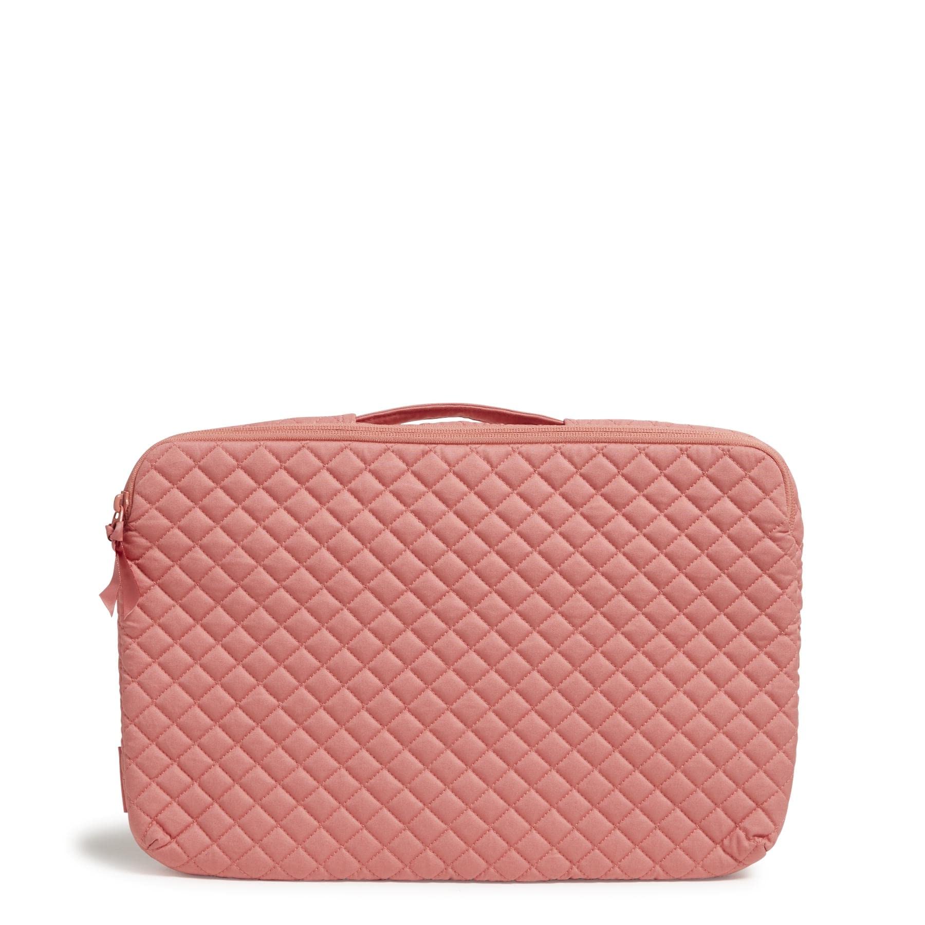 Vera Bradley Women's Cotton Laptop Organizer, Terra Cotta Rose - Recycled Cotton, One Size