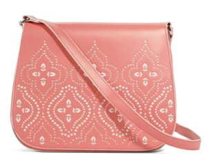 vera bradley womens laser-cut saddle crossbody coral one size