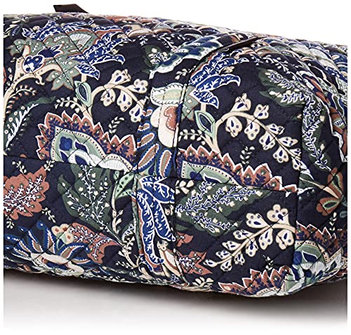 Vera Bradley Women's Cotton Deluxe Vera Tote Bag, Java Navy Camo - Recycled Cotton, One Size