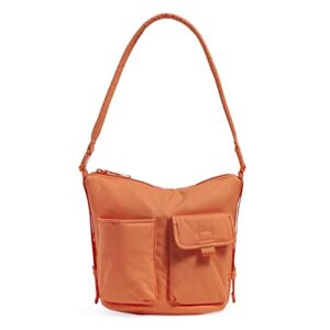 vera bradley women's cotton utility bucket crossbody purse, orange bell pepper - recycled cotton, one size