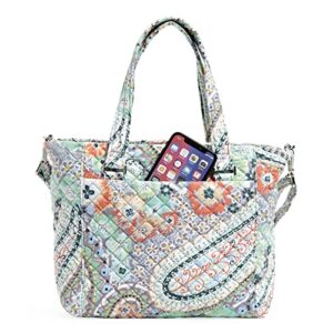 Vera Bradley Women's Cotton Multi-Strap Shoulder Satchel Purse, Citrus Paisley - Recycled Cotton, One Size