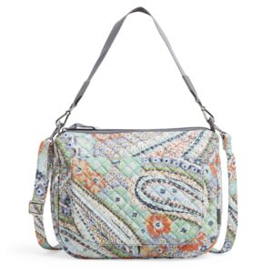 Vera Bradley Women's Cotton Carson Shoulder Bag Crossbody Purse, Citrus Paisley - Recycled Cotton, One Size