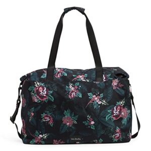 vera bradley women's recycled lighten up reactive travel tote travel bag, rose foliage, one size