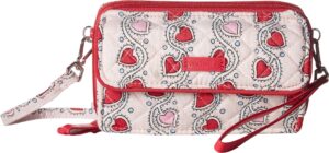 vera bradley iconic rfid all-in-one crossbody stitched heart vines one size
