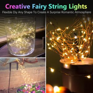 4 Pack 20FT 60LED Battery Operated Fairy Lights with Timer, Waterproof Battery String Lights Outdoor Indoor, Battery Twinkle Lights for Bedroom Wedding Birthday Party Chirstmas (Warm White)