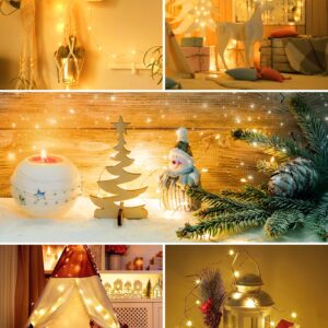 Fairy Lights Battery Operated, 4 Pack 33FT 100 LEDs Mini Battery Powered String Lights, Waterproof Copper Wire Twinkle Lights Mason Jar Lights for Indoor Home Wedding Christmas Decoration, Warm White