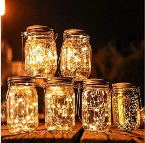 10 pack - fairy lights battery operated string lights, 20 led on 6 ft copper wire, firefly fairy string lights warm white for wedding party mason jar christmas decorations bedroom decor (10)