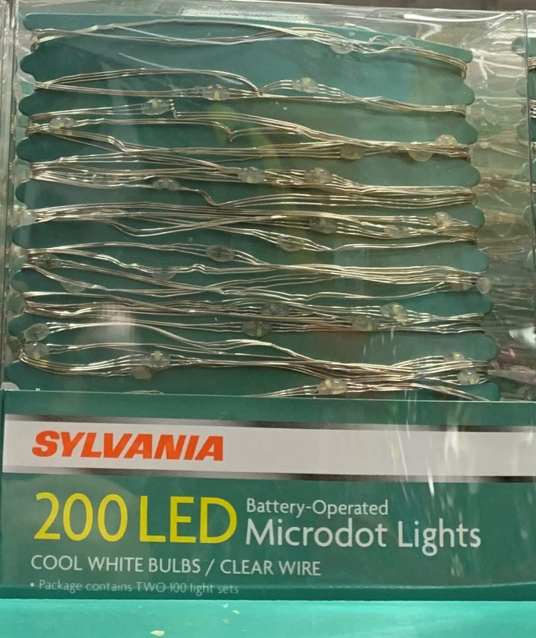 SYLVANIA 200 LEDs Slim Wire String Light Battery Operated Cool White 2 count/100