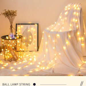 PA Led String Lights, Mini Battery Powered Copper Wire Starry Fairy Lights, Battery Operated Lights for Bedroom, Christmas, Parties, Wedding, Centerpiece, Decoration (10m/32ft Warm White),1 Pack