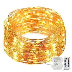 lxcom lighting fairy string lights 6.56ft 280leds 14 strands battery operated copper wire branch lights 8 modes waterfall twinkle lights with timer decorative light for home festival decor(warm white)