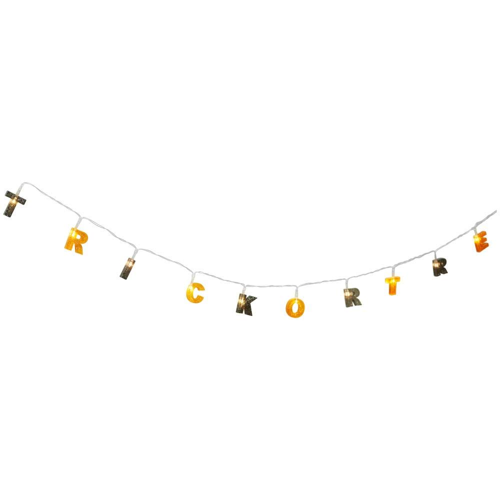 Fairly Odd Novelties Trick Or Treat String Light LED Halloween Battery Operated Portable Banner Festive Party Decoration,Multicolor