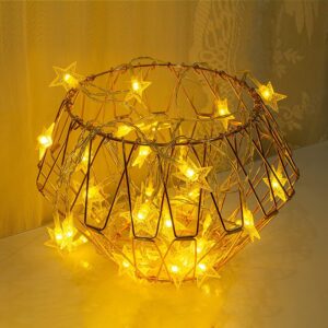 led fairy lights battery operated, mini battery powered copper wire starry fairy lights for bedroom, christmas, parties, wedding, centerpiece, decoration warm light (1 pcs)
