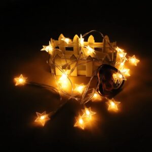 Led Fairy Lights Battery Operated, Mini Battery Powered Copper Wire Starry Fairy Lights for Bedroom, Christmas, Parties, Wedding, Centerpiece, Decoration Warm Light (1 pcs)