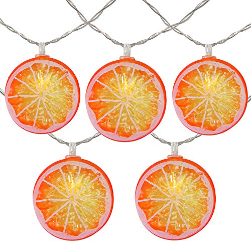 Northlight 10 Battery Operated Orange Slice Summer LED String Lights - 4.5 ft Clear Wire