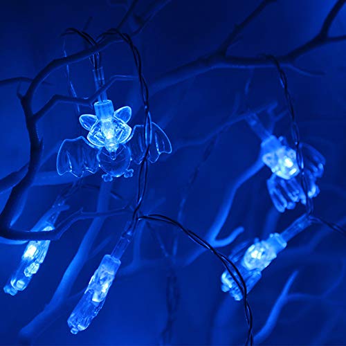 Party PVC Halloween Lights,Battery Operated Bat LED Fairy Lights Indoor Outdoor Garden Tree Decoration Wire Lights