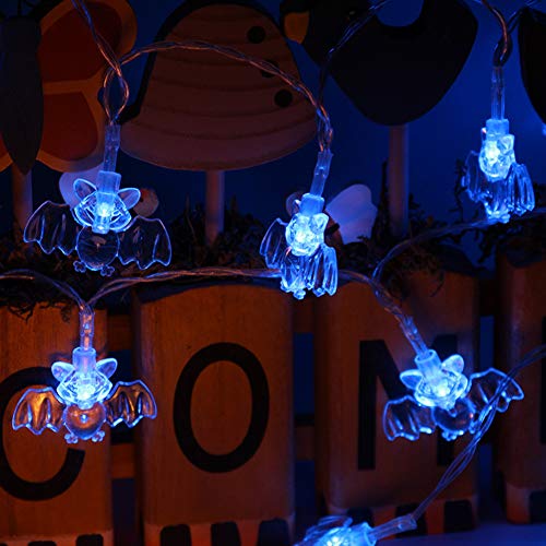 Party PVC Halloween Lights,Battery Operated Bat LED Fairy Lights Indoor Outdoor Garden Tree Decoration Wire Lights