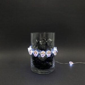 LumaBase Battery Operated LED Fairy String Lights with Sugar Skull Motif - Set of 2