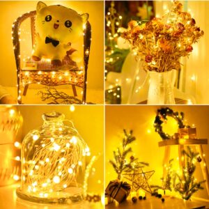 [ 30 Packs ] Fairy Lights Battery Operated String Lights 7 FT/20 LED Minni Twinkle Battery Lights Small Fairy Lights for Mason Jars DIY Wedding Party Christmas Bedroom Decor, Warm White