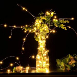 Ruipunuosi Remote Control String Lights, Led Fairy Lights- 20/50/100/200 LEDs Waterproof Flexible String Lights Battery Operated for Bedroom Home Wedding Christmas Festival