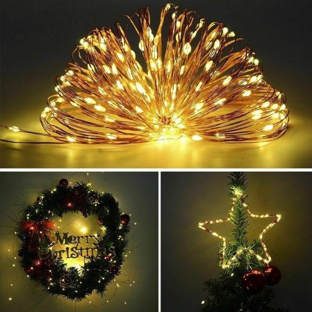 Ruipunuosi Remote Control String Lights, Led Fairy Lights- 20/50/100/200 LEDs Waterproof Flexible String Lights Battery Operated for Bedroom Home Wedding Christmas Festival