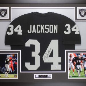 Bo Jackson Autographed Black Jersey - Beautifully Matted and Framed - Hand Signed By Bo Jackson and Certified Authentic by Beckett - Includes Certificate of Authenticity