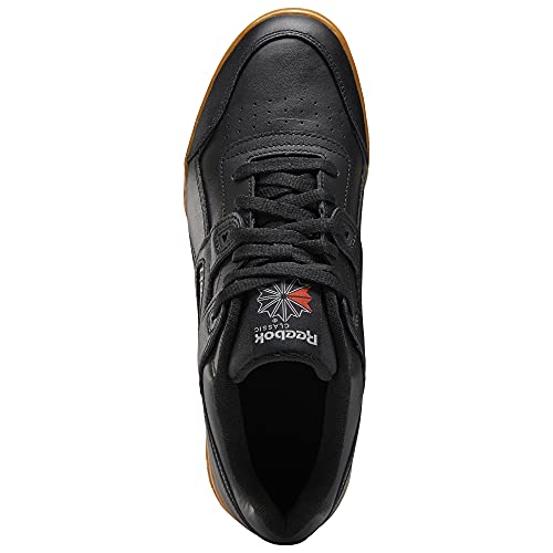 Reebok Men Workout Plus Sneaker, Black/Carbon/Classic red, 10.5