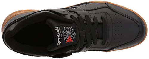 Reebok Men Workout Plus Sneaker, Black/Carbon/Classic red, 10.5